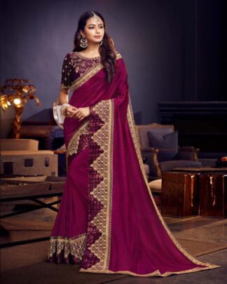 Superlative Sea Green Fancy Fabric Saree