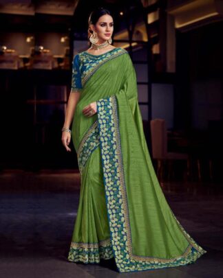 Majestic Navy Fancy Fabric Saree