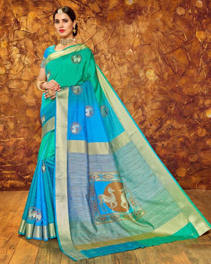 Intrinsic Pink And Red Silk Saree