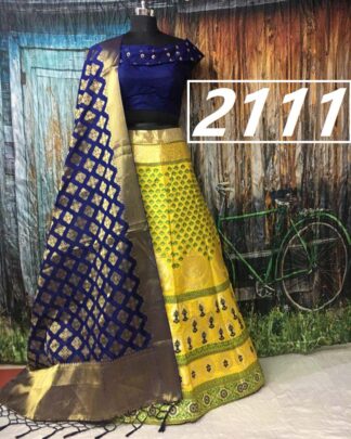 Superlative Yellow Brocade Wedding Lehenga Choli With Pure Banarasi Dupatta