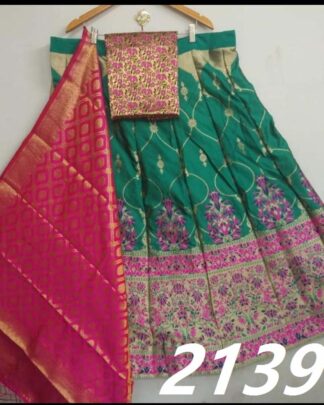 Voguish Green Brocade Wedding Lehenga Choli With Pure Banarasi Dupatta