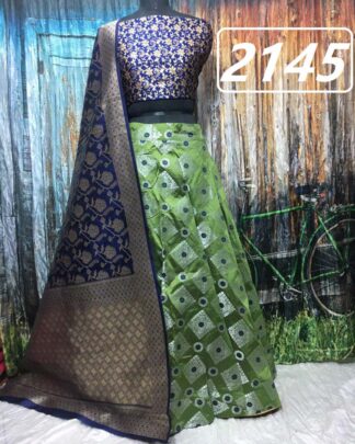 Peach Brocade Banarasi Wedding Wear Lehenga Choli