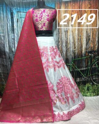 Gray Brocade Banarasi Wedding Wear Lehenga Choli