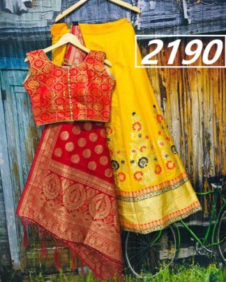 Gray Brocade Banarasi Wedding Wear Lehenga Choli