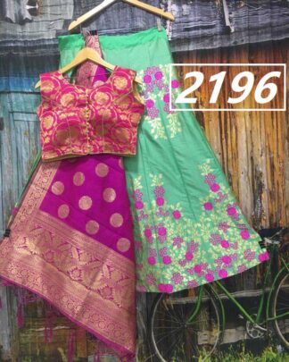 Blue Brocade Banarasi Wedding Wear Lehenga Choli