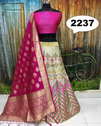 Black Brocade Banarasi Wedding Wear Lehenga Choli