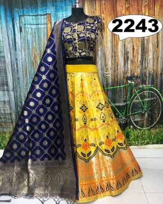 Beige Brocade Banarasi Wedding Wear Lehenga Choli