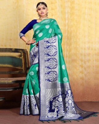 Charismatic Blue Cotton Weaving Saree