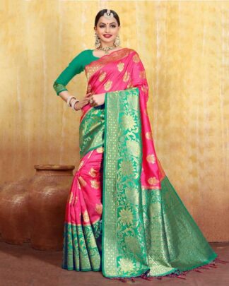 Staggering Green Cotton Weaving Saree