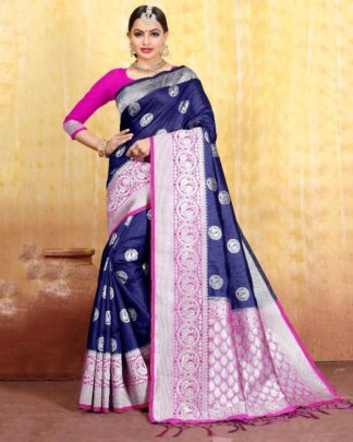 Mod Magenta Cotton Weaving Saree