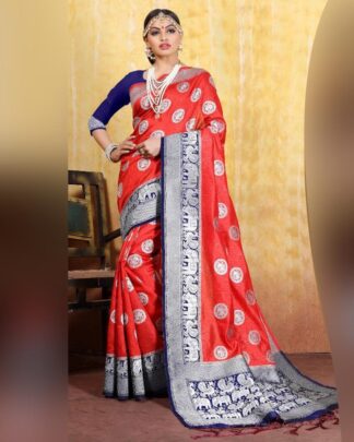 Flawless Blue Cotton Weaving Saree