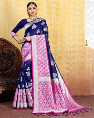 Flattering Orange Cotton Weaving Saree