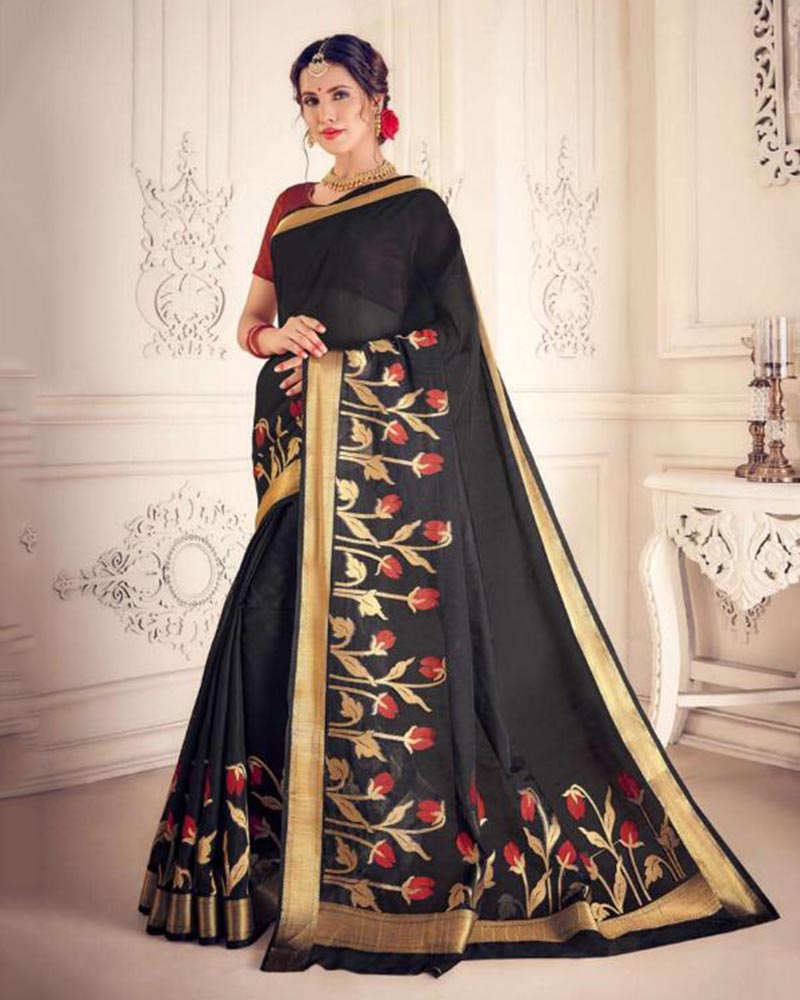 Elite Turquoise Silk Saree