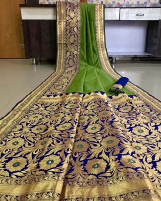 Light Green Banasari Soft Silk Saree