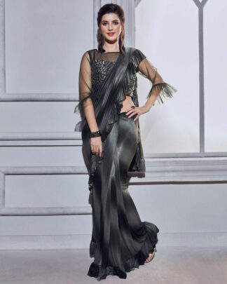 Flawless Sky Blue Fancy Saree