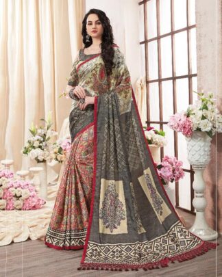 Artistic Multicolor Digital Printed Saree