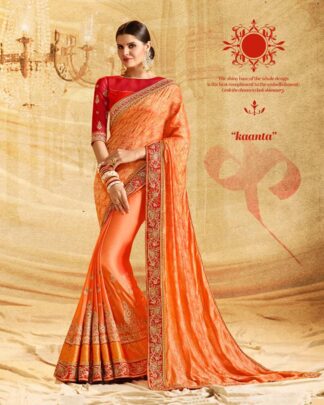 Sophisticated Wine And Peach Half Banarasi Silk & Half Santoon Silk Saree