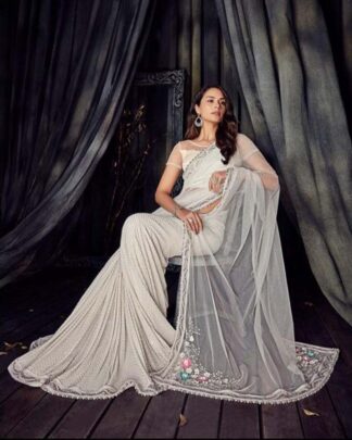 Invigorating Black Pure Antic Flower Saree