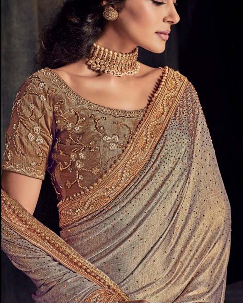 Honourable Light Green Imported Saree - Image 2