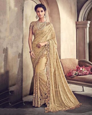 Sophisticated Sea Blue Net Saree