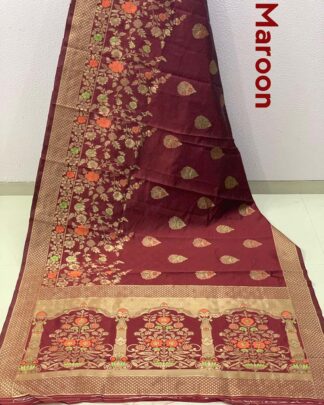 Maroon Festival Wear Banarasi Silk Saree