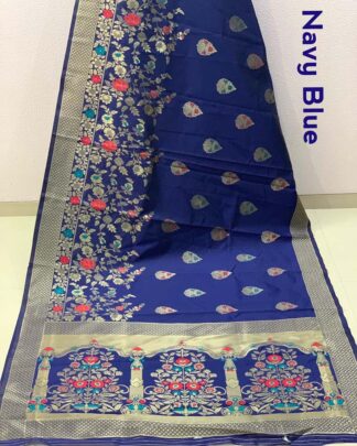 Blue Festival Wear Banarasi Silk Saree