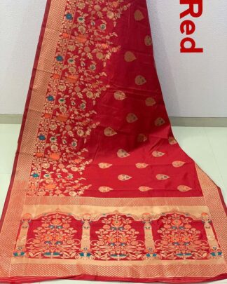 Red Festival Wear Banarasi Silk Saree