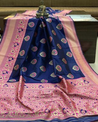 Blue Festive Wear Banarasi Silk Saree