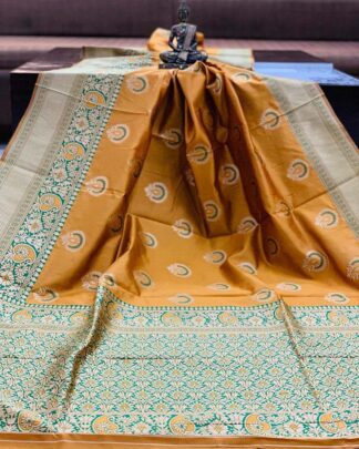 Mustard Festive Wear Banarasi Silk Saree
