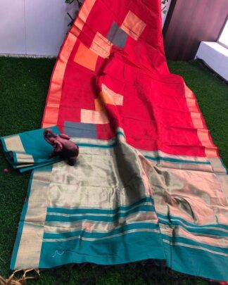 Red Festival Wear Banglori Silk Saree