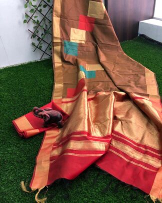 Brown Festival Wear Banglori Silk Saree