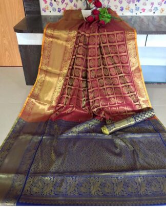 Maroon Wedding Wear Kanchipuram Silk Saree