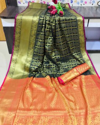 Black Festive Wear Kanchipuram Silk Saree