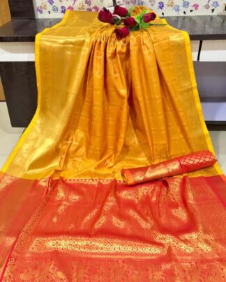 Yellow Festive Wear Kanchipuram Silk Saree
