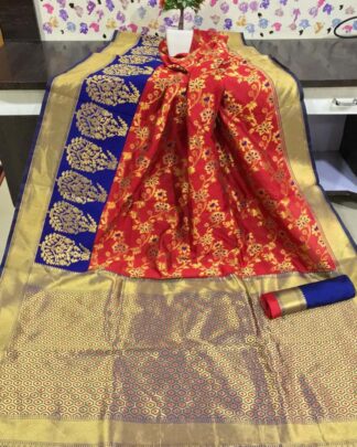 Red Festive Wear Banarasi Silk Saree