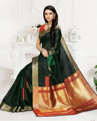 Black Festive Wear Banglori Silk Saree
