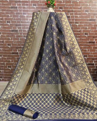 Blue Festival Wear Banarasi Silk Saree