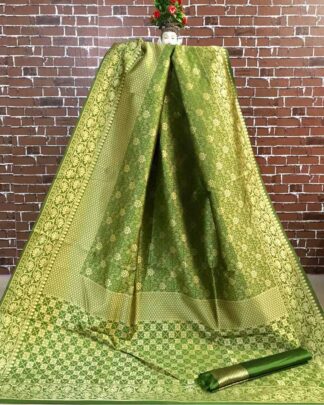 Light Green Festival Wear Banarasi Silk Saree