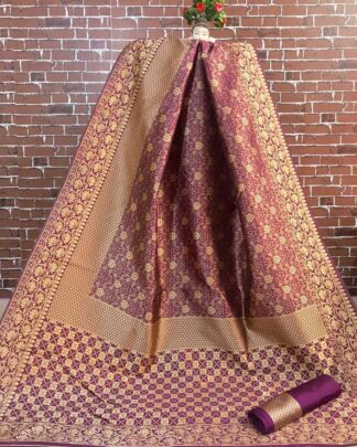 Pink Wedding Wear Banarasi Silk Saree