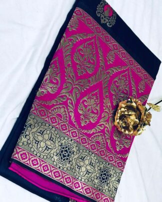 Blue Wedding Wear Banarasi Silk Saree