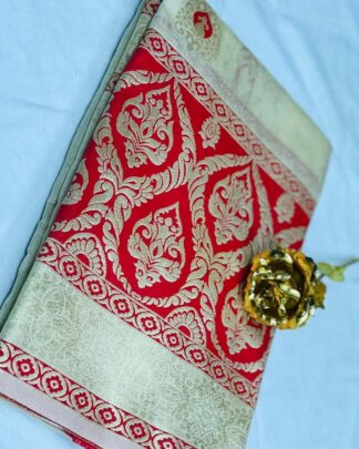 Beige Wedding Wear Banarasi Silk Saree