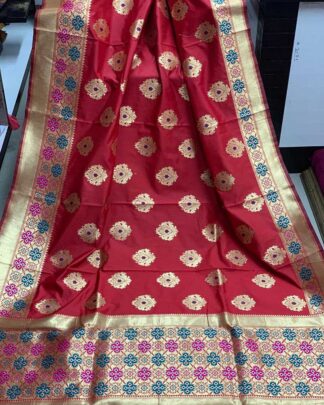 Red Wedding Wear Banarasi Silk Saree