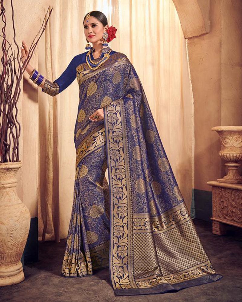 Staggering Orange Silk Saree
