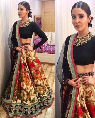 Sightly Digital Print, Embroidered, Hand-work Multicolor Lehenga Choli