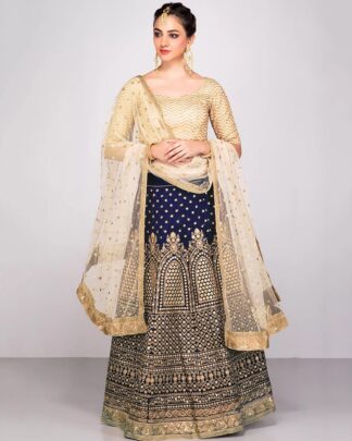 Aesthetic Embroidered Blue Lehenga Choli