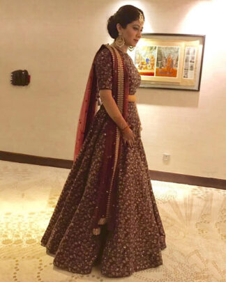 Pretty Embroidered Maroon Lehenga Choli