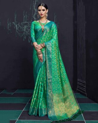 Sparkling Pink Silk Saree