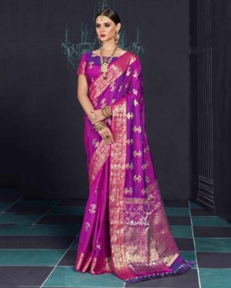 Cute Pink Silk Saree