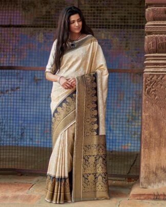 Celestial Black And Red Silk Saree