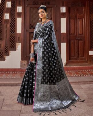 Delectable Pink Silk Saree